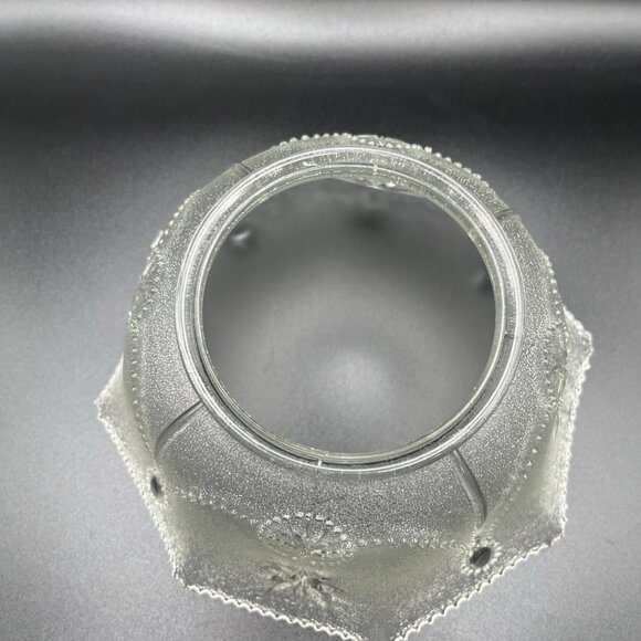 VTG Stippled Pressed Glass Light Shade Starburst Atomic Mid Century 3.25” Fit - Picture 3 of 8
